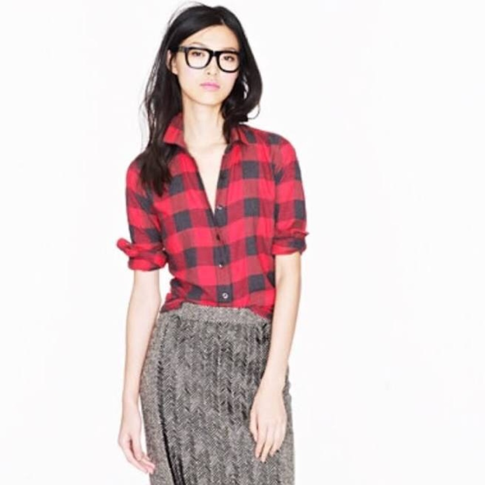 J. Crew Red Buffalo Check button down